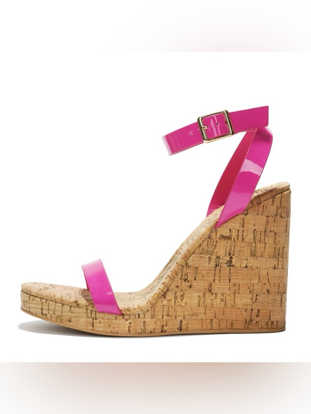 Hot pink patent Cape Robbin Danyi Platform Wedge Sandals